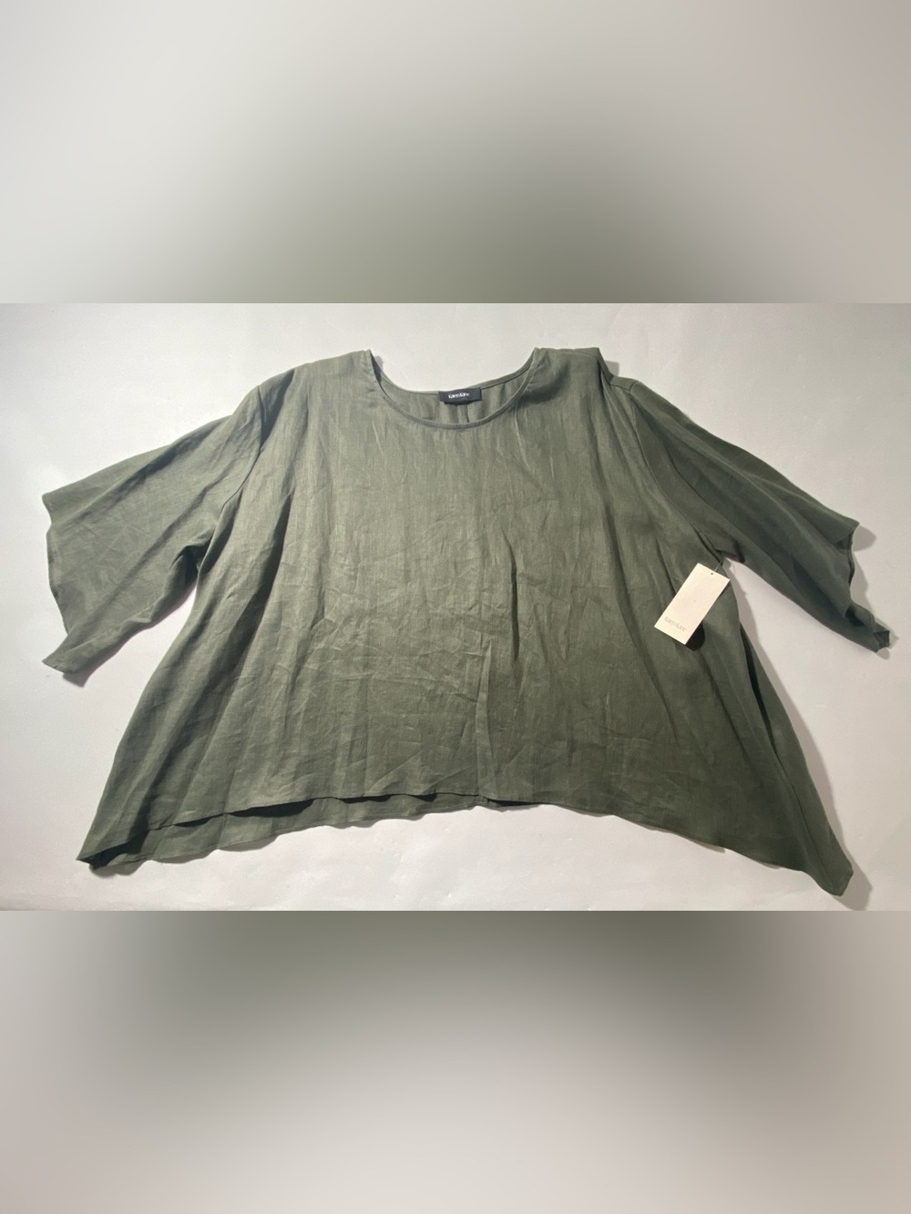 NEW Women's Size XL Karen Kane 1/2 Sleeve Garden Party Flare Hem Linen Top $98